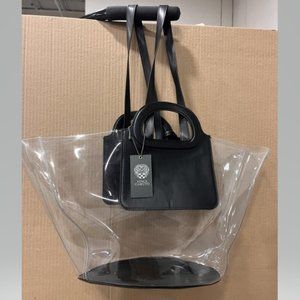 Vince Camuto Clear Lena XL Tote Black